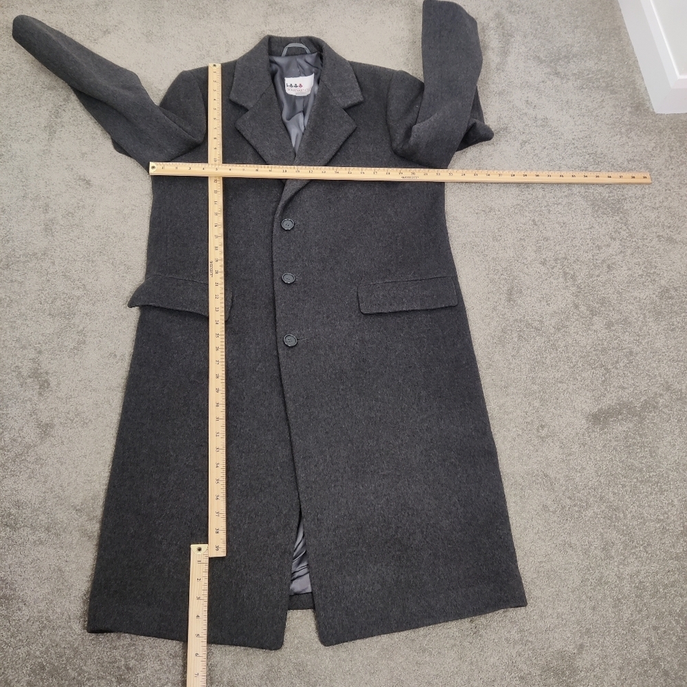 Vintage Boulevard Club Men's Long Wool & Cashmere Coat in Gray Size 42R Office - Picture 5 of 10